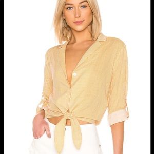 MINKPINK stripe tie shirt